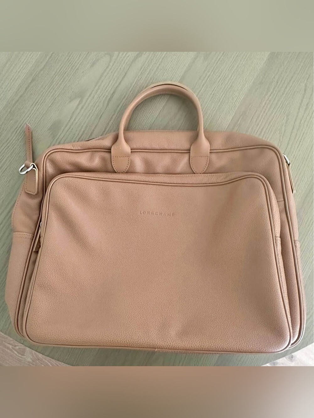 Longchamp Leather Tan Light Brown Laptop Bag or Le Foulonné Parisis Briefcase